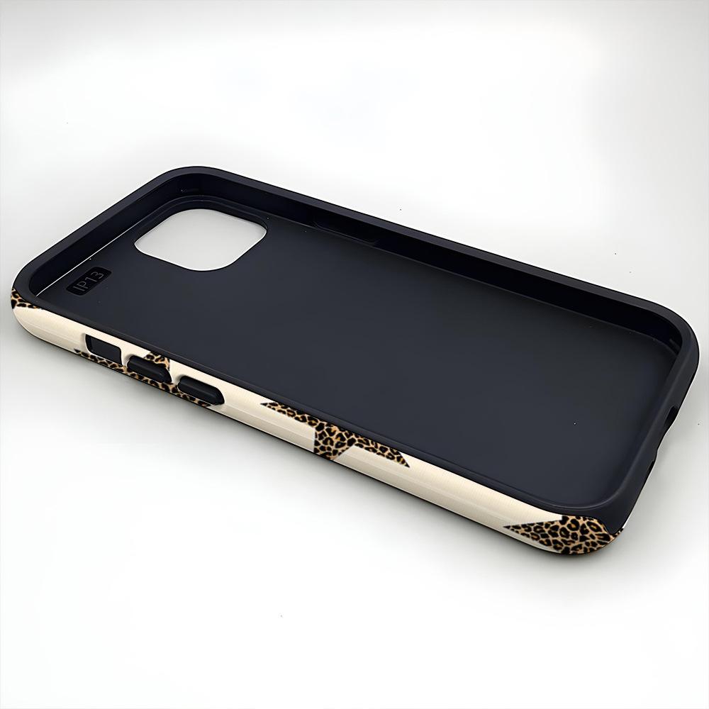 Retro leopard print star mobile phone case Apple 11pm double-layer film hard case iPhone11 magnetic mobile phone case