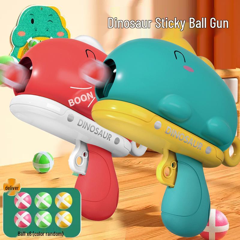 Dinosaur Sticky Ball Target Launcher - Indoor Shooting Toy for Kids