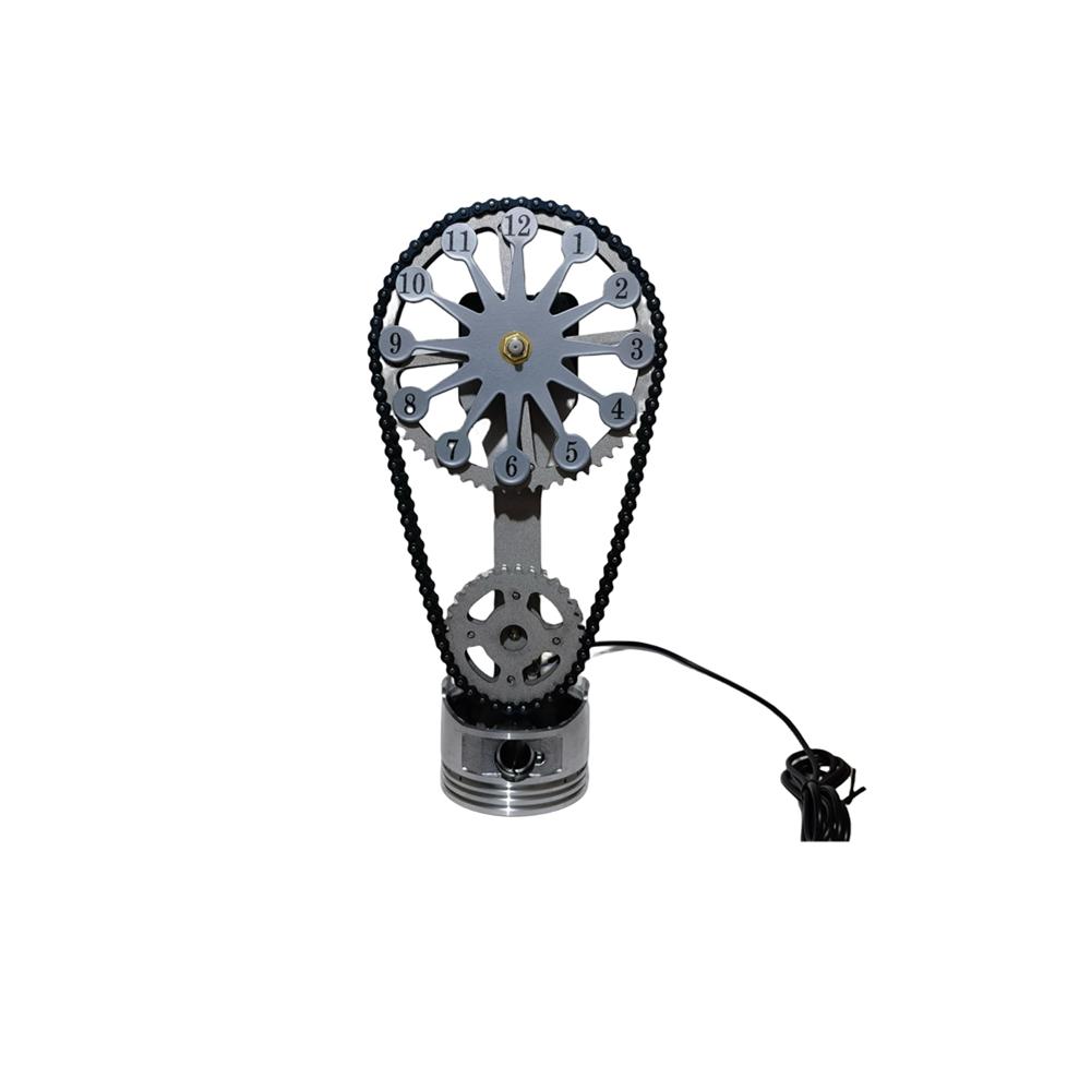 

Часы с вращающейся шестерней USB Metal Edition, креативные часы с вращающейся цепочкой, винтажная статуя, домашний декор, украшения с вращающейся шестерней серебряный