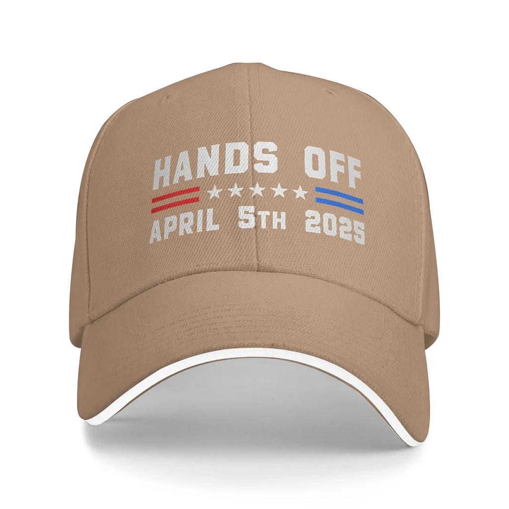 Men Women Hands Off Protest Statement April 5 2025 Hat Stylish Baseball Cap Sun Hat Daily Headewear Adjustable Fit