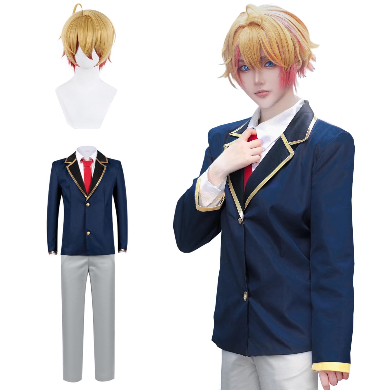 

Парик для косплея Хосино Аква Хосино Аку Ами Костюм для косплея для Идеально подходит для школы и сценических выступлений Парик Аква [Отличное качество] В комплекте, Взрослые,