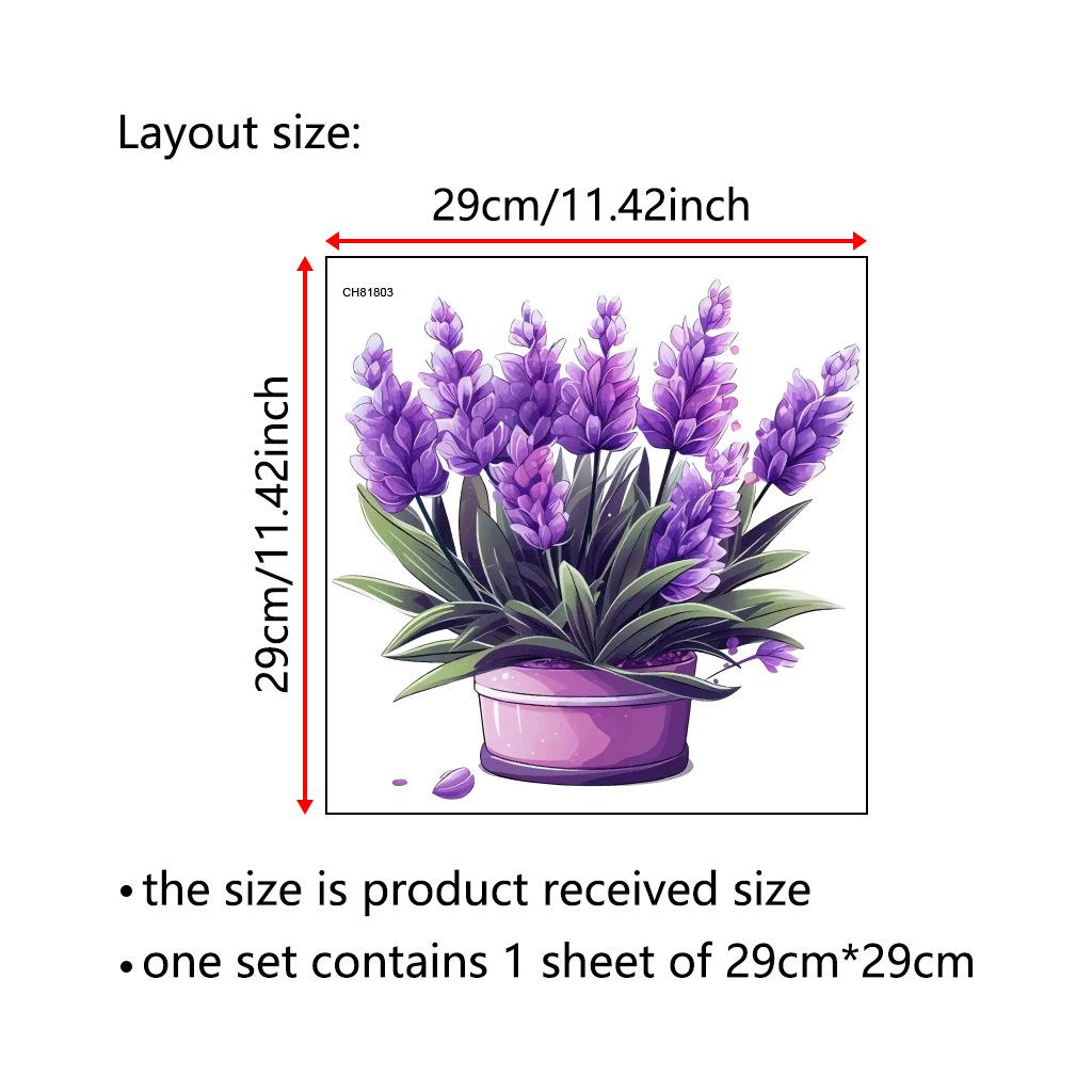 

Фиолетовое комнатное растение Съемная наклейка на стену для туалета CH81803