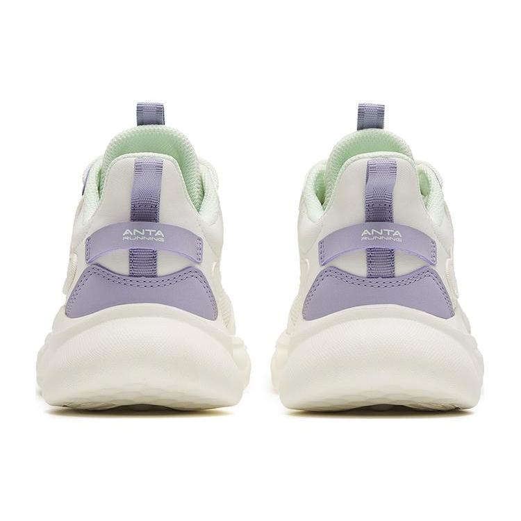 New Anta Mianbomb 2 Cushioned Anti Slip And Wear Resistant Lightweight Low Top Running Shoes Women's White Purple 922315546-1