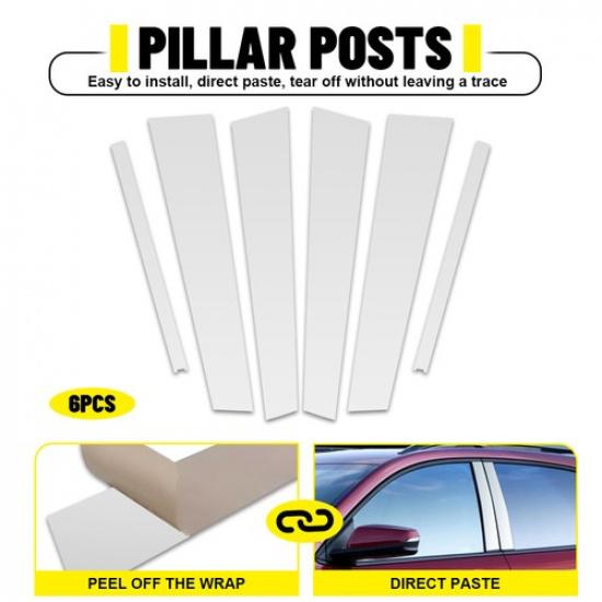 For 2018-2024 Chevrolet Equinox Black Pillar Post Trim Door Window Cover 6PCS EK