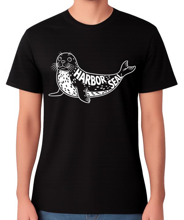 Harbor Seal Illustration Unisex T-Shirt Cute Marine Animal Tee S разноцветный