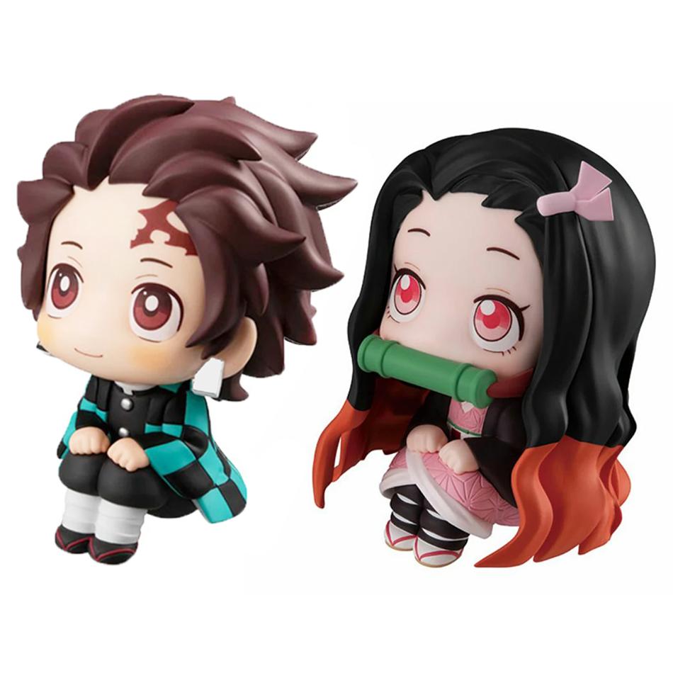 Anime Movie Demon Slayer Blade Stove Door Charcoal Jiro Stove Door You Bean Q Edition Handmade PVC Model Anime Peripheral Gifts