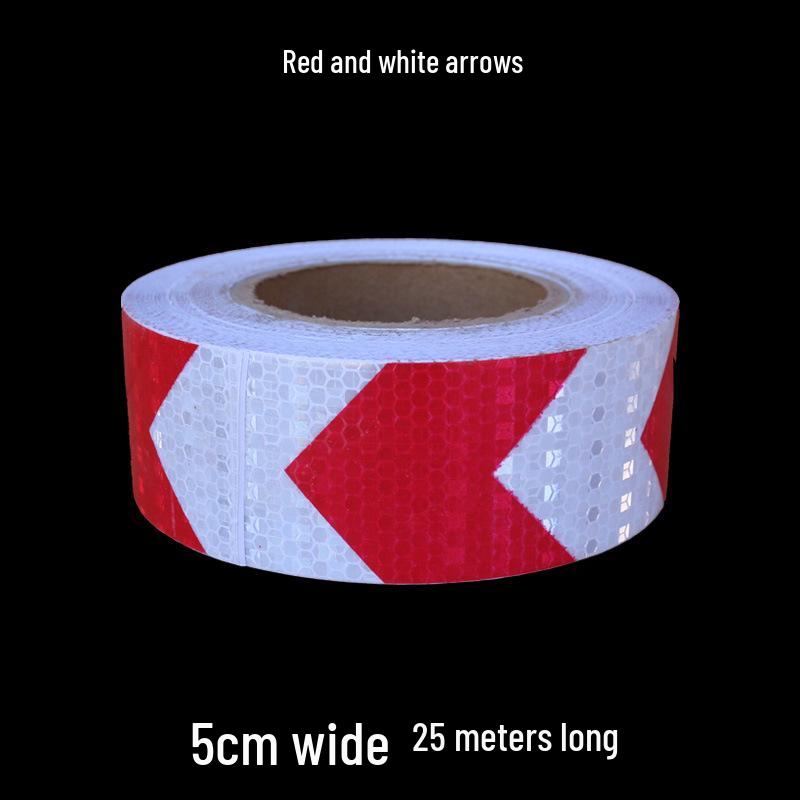5cm Black Yellow Reflective Honeycomb Arrow Warning Tape Car Sticker