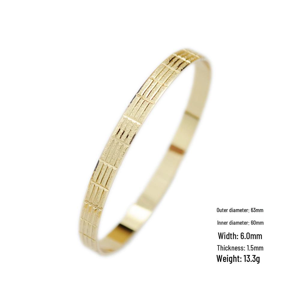 2024 Luxury Brass-Plated Engraved Frosted Coil Bracelet