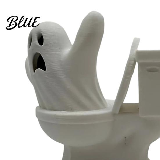 Stress Relieving Desk Toys 3D Printed Toilet Ghost Figurine Minimalist Statue Funny Desktop Ornament Whimsical Room Sculptures Creative Halloween