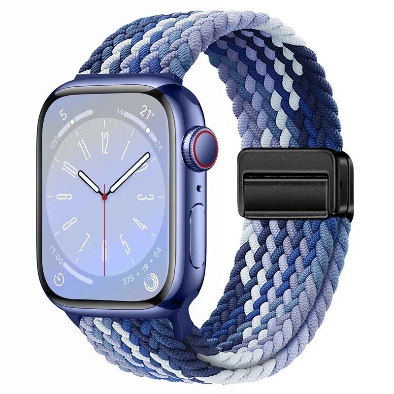 Nylon Strap For Apple Watch 44mm 45mm 49mm 42mm 38mm 40mm 41mm Watchband Bracelet for iWatch Series Ultra 9 8 7 6 5 4 SE 3 Band