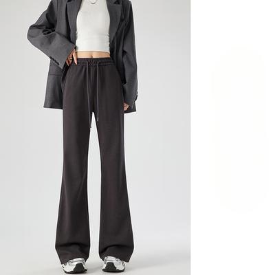 Pantalons de sport micro-évasés pour femmes Au printemps et en automne Nouveaux Américains Taille haute Slim Pantalons fer à cheval Petits sweats à capuche décontractés