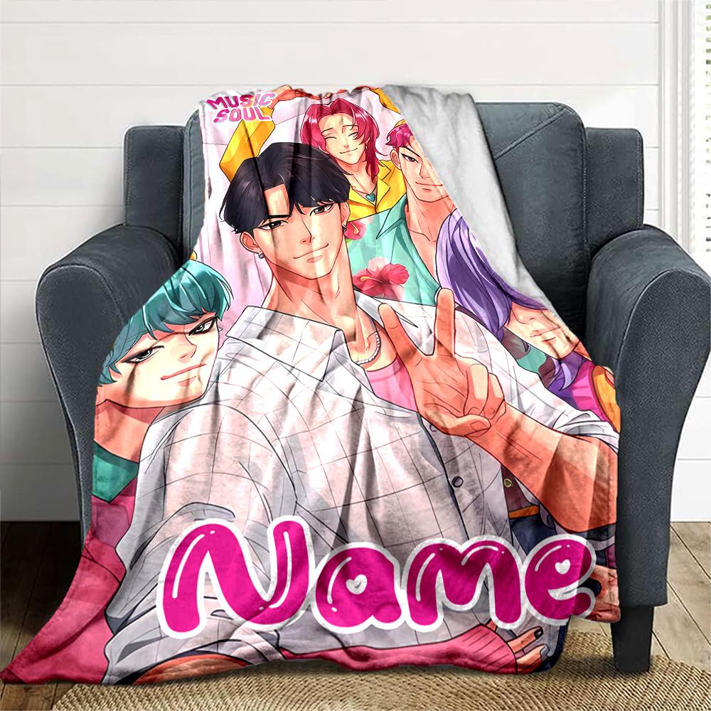 Personalizza Nome Personalità KPOP Demon Hunters SAJA BOYS Coperta Morbida e Calda Divano Ufficio Letto Viaggio Coperta per Pausa Pranzo, Regalo Adatto a Tutte le Stagioni