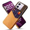 For Xiaomi Poco M7 Pro 5G Case PU Leather Cloth Texture Hard PC Phone Cover with Card Holder