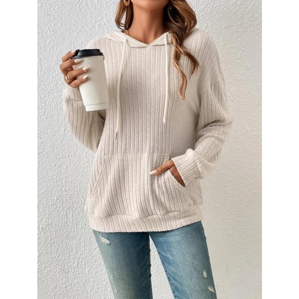 Women's Top Shirt Fall/Winter Long-Sleeve Shirt Knit Pullover Hoodie Pocket Sweatshirt