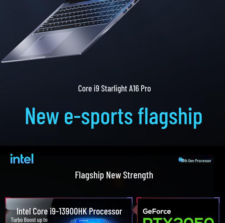 16" Laptop with Core i9-13900HK & RTX 2050 for Gaming, Office, and Programming