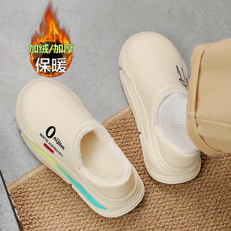 Pantofole in cotone invernali in velluto borsa termica e scarpe in cotone impermeabili e antiscivolo pantofole taglia grande