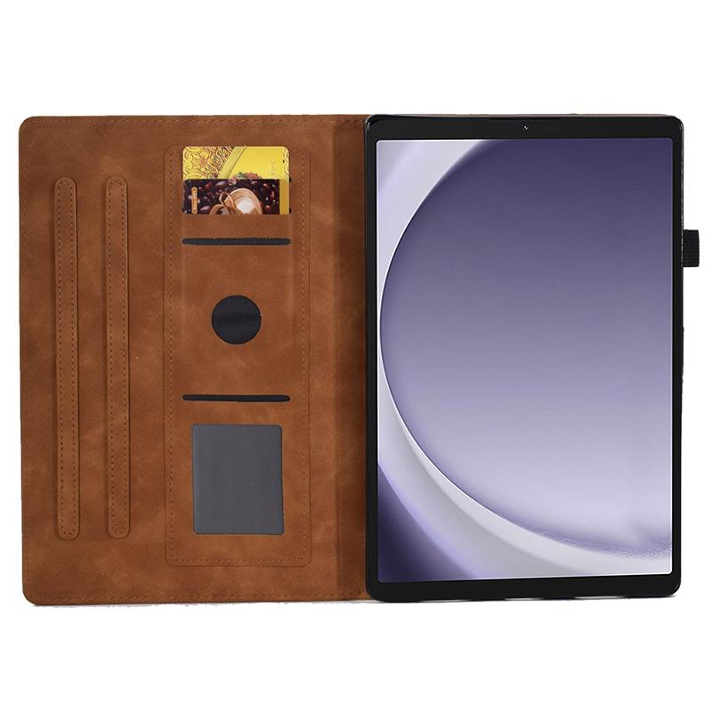 

For Samsung Galaxy Tab A9+ Case PU Leather Tablet Cover with Card Holder Stand Black