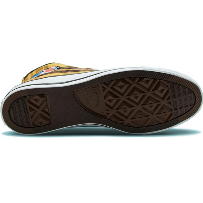 Converse Chuck Taylor All Star Kostkované Pohodlné Vysoké Espadrilky Unisex Černo-žlutá Kostka