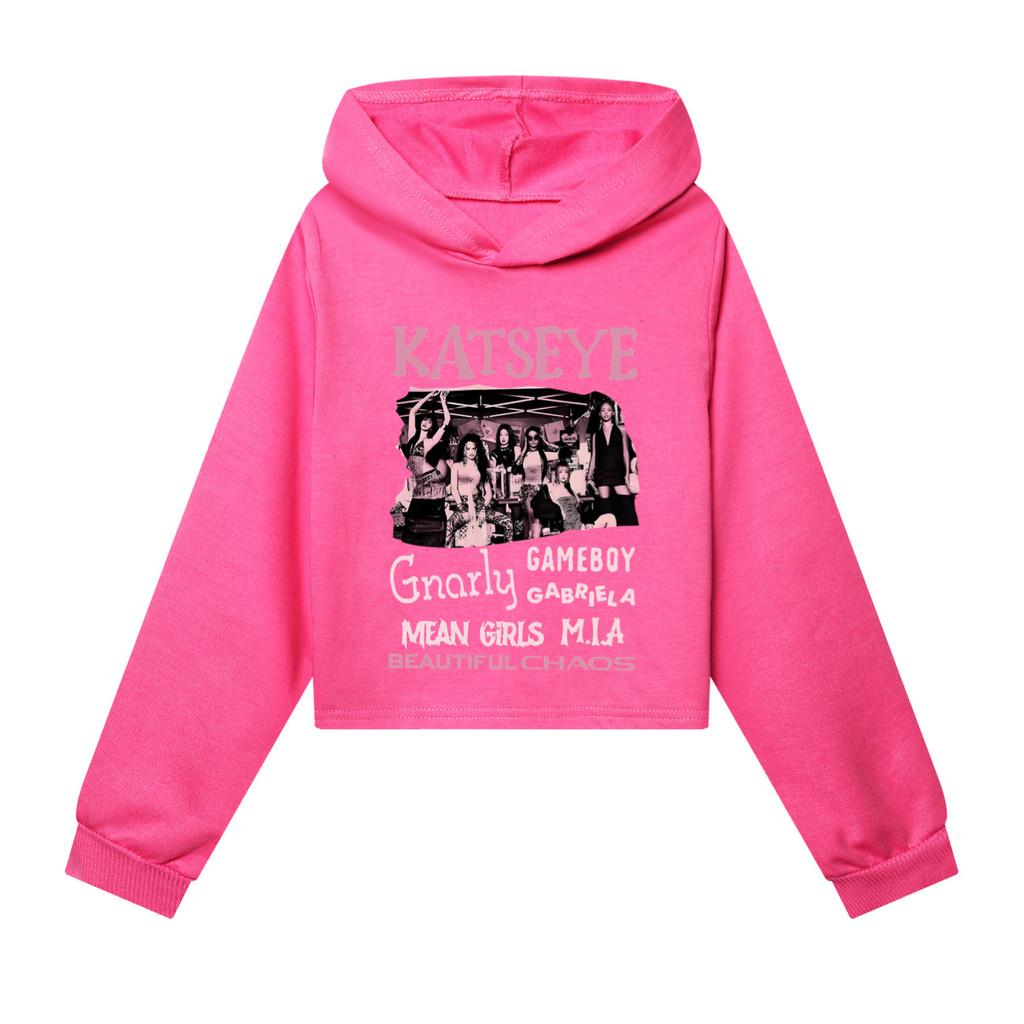 5296 Kids Girls Pop Star KATSEYE Printed Casual Long Sleeves Hoodies