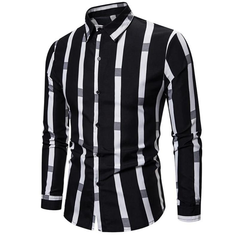 Men's New Casual Striped Long Sleeved Seasonal Shirt