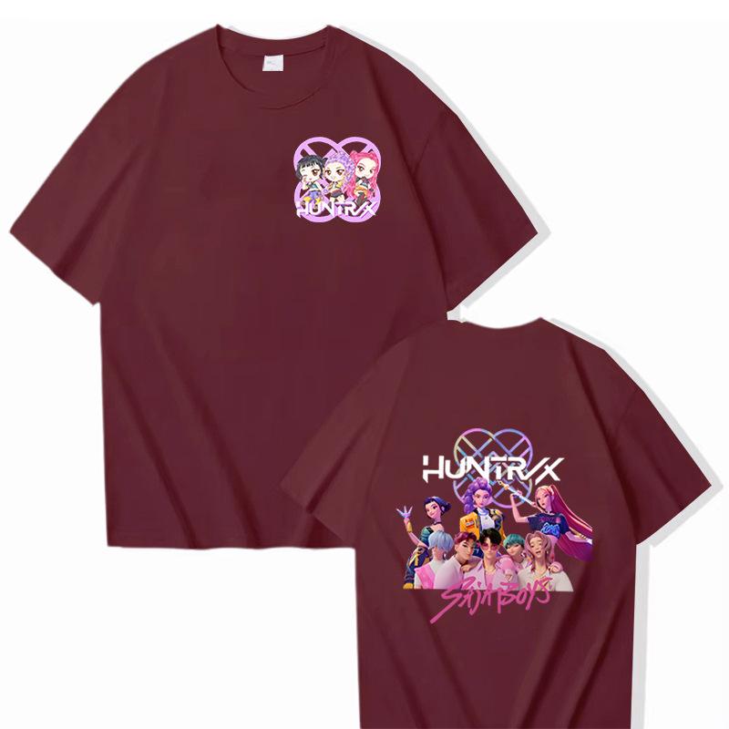 16 Colors Fashion T-shirt Cartoon KPop Demon Hunters Elements Printing Adult Trendy Men's Fashion Casual Plus Size Women's Street Top