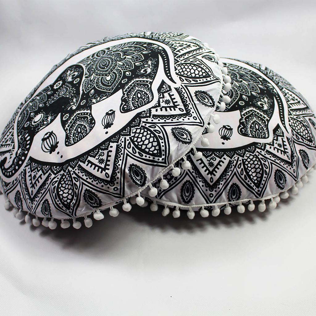 Round Bohemian Meditation Cushion Cover Ottoman Cushion Pillowcase Sofa Cushion