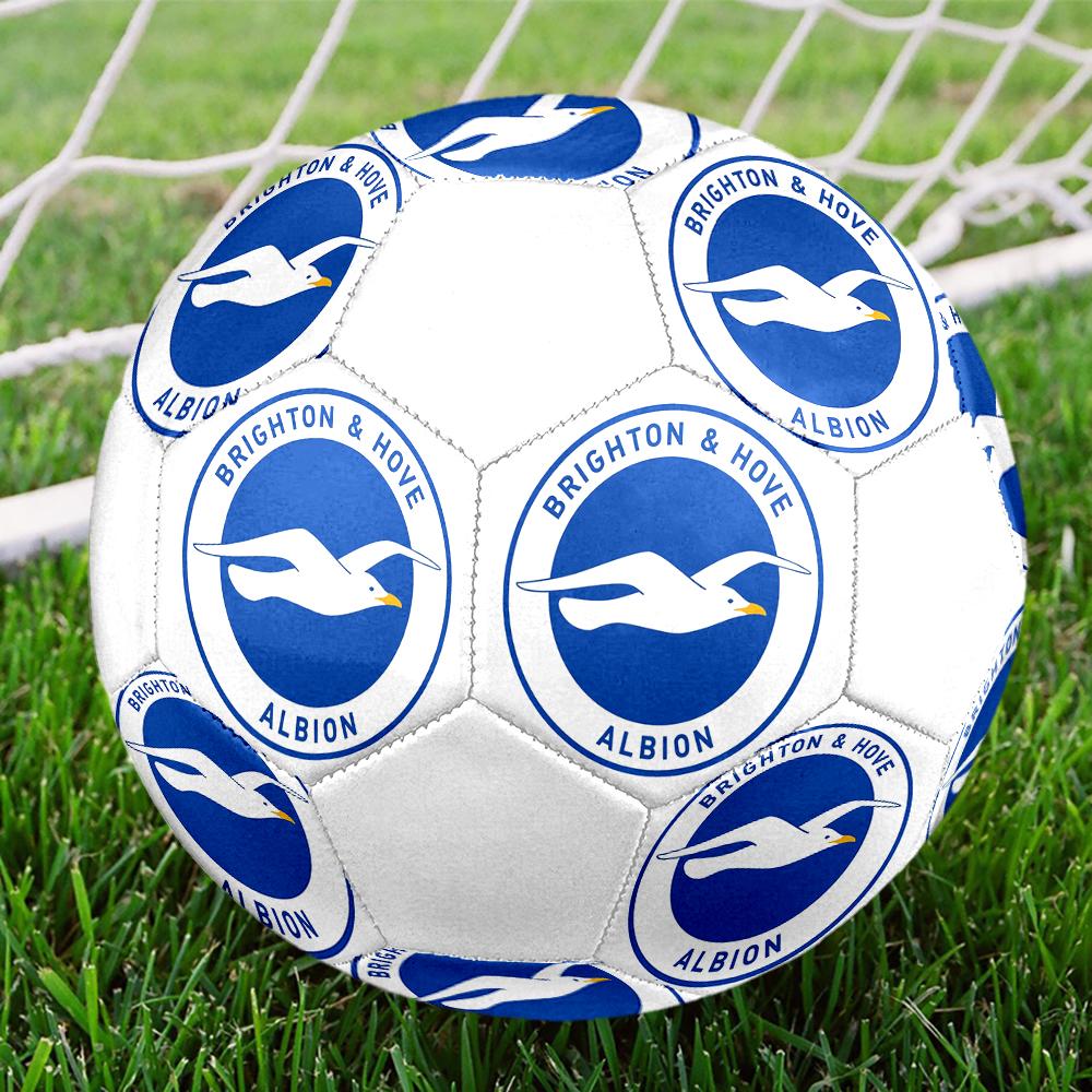 Pallone da Calcio Brighton FC, colorato, adatto a tutte le età, cucito a macchina, materiale PVC, qualità da competizione, durevole e ad alto rimbalzo