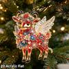 Ornament Agățat Capră Strălucitoare Model Plat Acrilic 2D Pandantiv Animal Farmec Oglindă Retrovizoare Mașină Ornament Brad de Crăciun