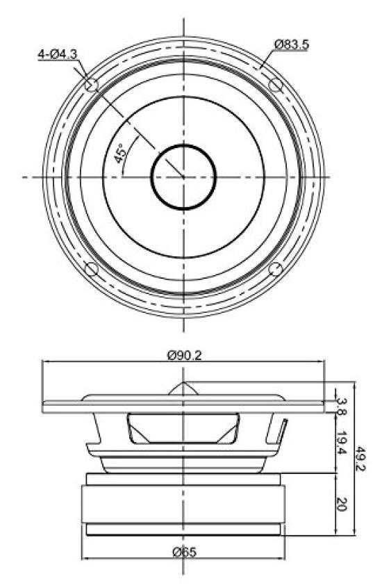 PARC Audio 8cm Aluminum Cone Speaker DCU-F081A