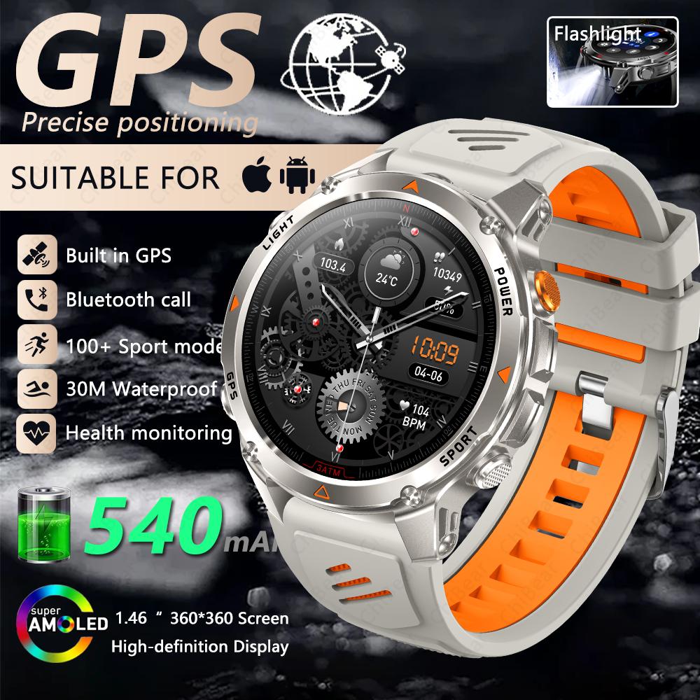 New T-Rex 3 Smart Watch Men Built-in GPS 540 mAh Battery 3ATM Waterproof Compass Barometer Altimeter Sports Smartwatch Man