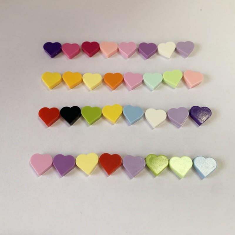 100pcs MOC 39739 Tile Round 1x1 Heart Building Blocks Sets Love Peach Compatible with Educational Creative Kids Children Toys