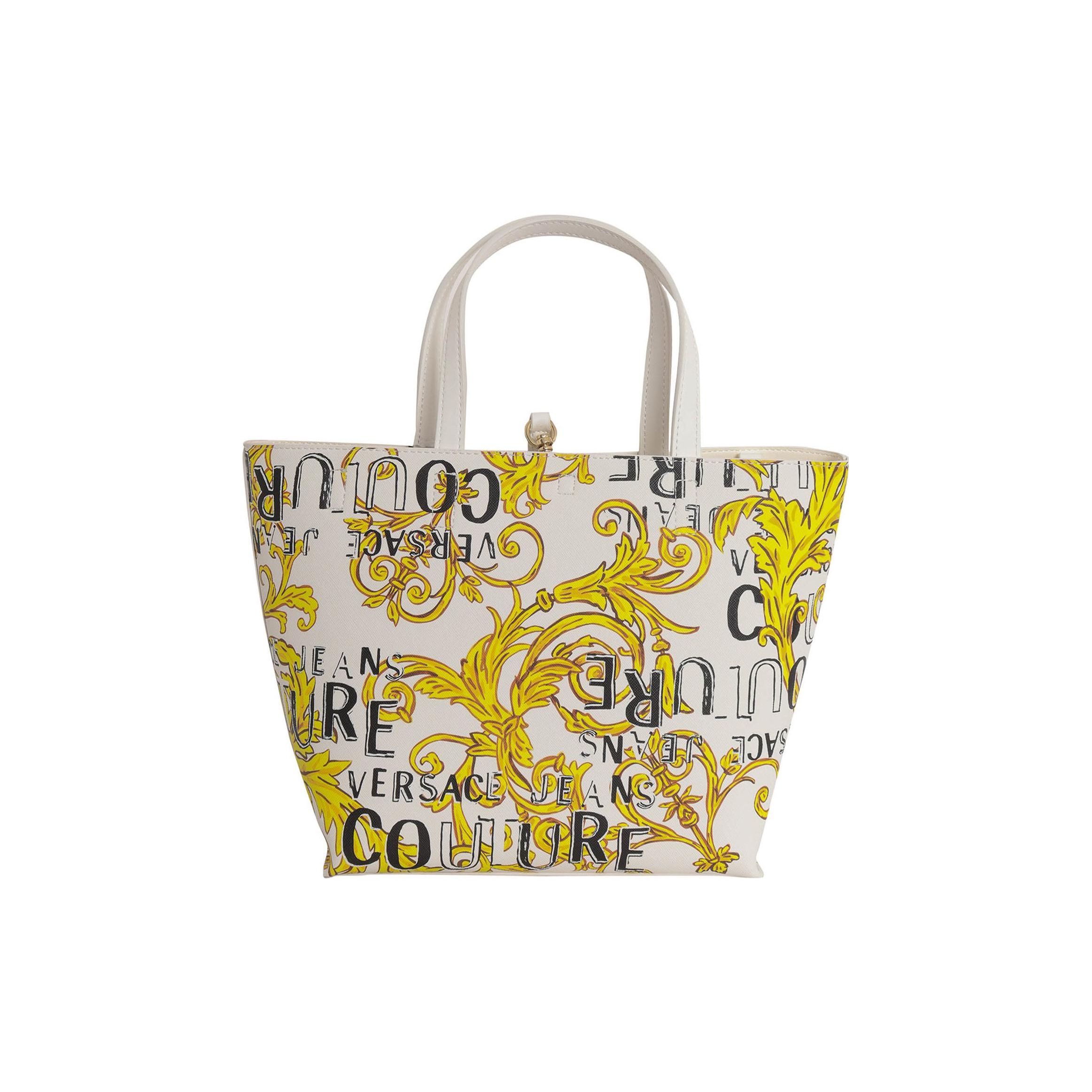 

Versace Jeans Couture Logo Print Detachable Shoulder Strap Tote Bag Women Handbags White 74VA4BZ2-ZS599-G03 Basic Set (Bag+Dust Bag)