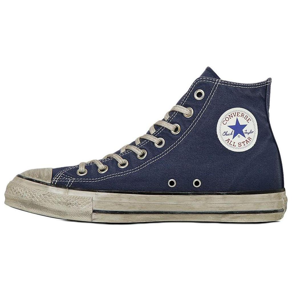Converse All Star Aged Hi Comfortable Versatile High Top Canvas Shoes Unisex Sneakers Navy-Blue 31314080