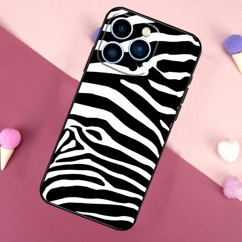 Zebra Skin Print Case For iPhone 16 Pro Max 11 12 13 Mini 14 15 Pro Max 16 Plus XR 16e Phone Back Cover