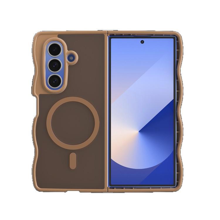 Applicable To Samsung ZFold7 Wave Magnetic Mobile Phone Case Zflip7 Skin Matte All-inclusive Anti-drop Folding Protective Case