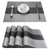 Jogos Americanos para Mesa de Jantar PVC Padrão Bambu Jogos de Mesa Múltiplas Cores Antiderrapante Resistente ao Calor Lavável Fácil de Limpar