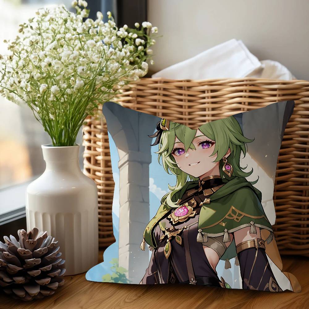 Collei Genshin Impact Cushion Cover Inches Farmhouse Decor Home Throw Pillow Covers For Couch Decorations