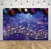 BELECO 7x5ft Fabric Music Theme Backdrop Retro Vinyl Records Music Notation Background Musical Notes Backdrop 70s 80s 90