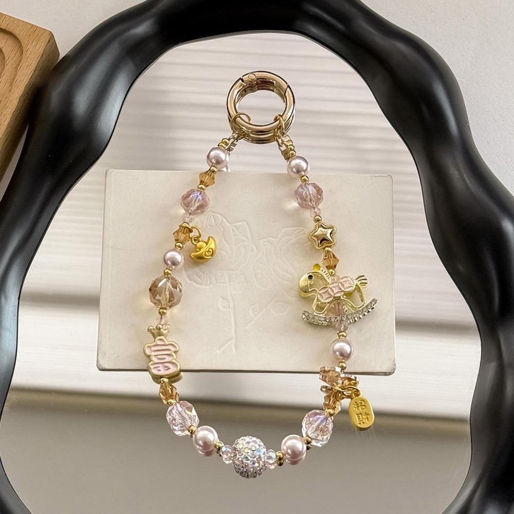 

Exquisite Zodiac Horse Keychain Beaded Pendant Cartoon Horse Key Ring Small Gift style 1