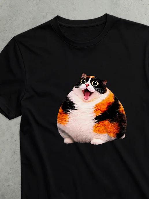 T-shirt with Cat-ness meme print (sticking out tongue) 3XL