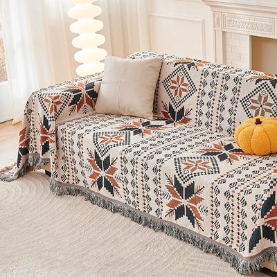 Bohemian Sofa Towel Blanket Air Conditioning Blanket Nap Blanket Bed & Breakfast Nap Blanket Bed Blanket Towel Tassel Thickness Sofa Cover