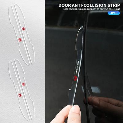 4PCS Car Door Transparent Anti Collision Protector Bar Stickers For Civic Accord Fit CRV Jazz Odyssey Insight Mugen