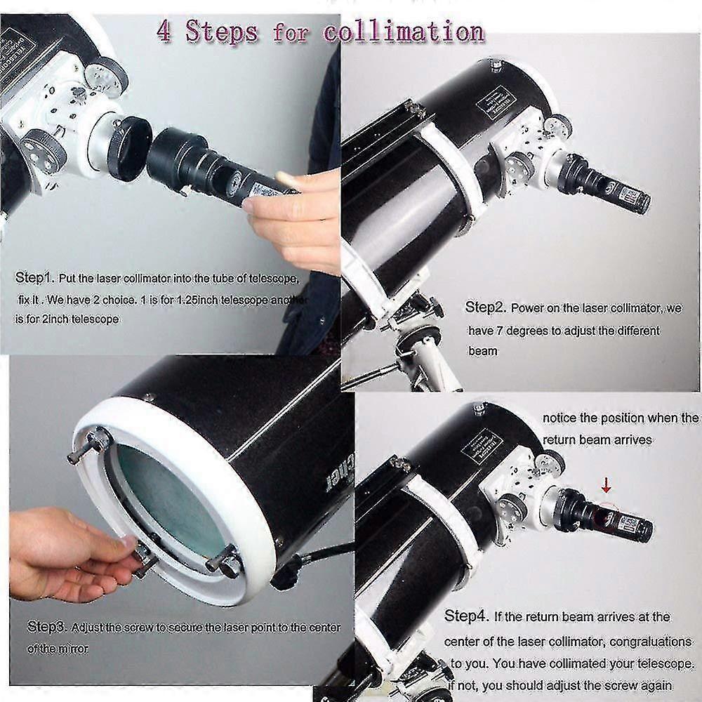 Telescope Laser Collimator 1.25inch, Bysameyee Calibrator With 2 Adapter For Newtonian Reflector Telescope Collimation