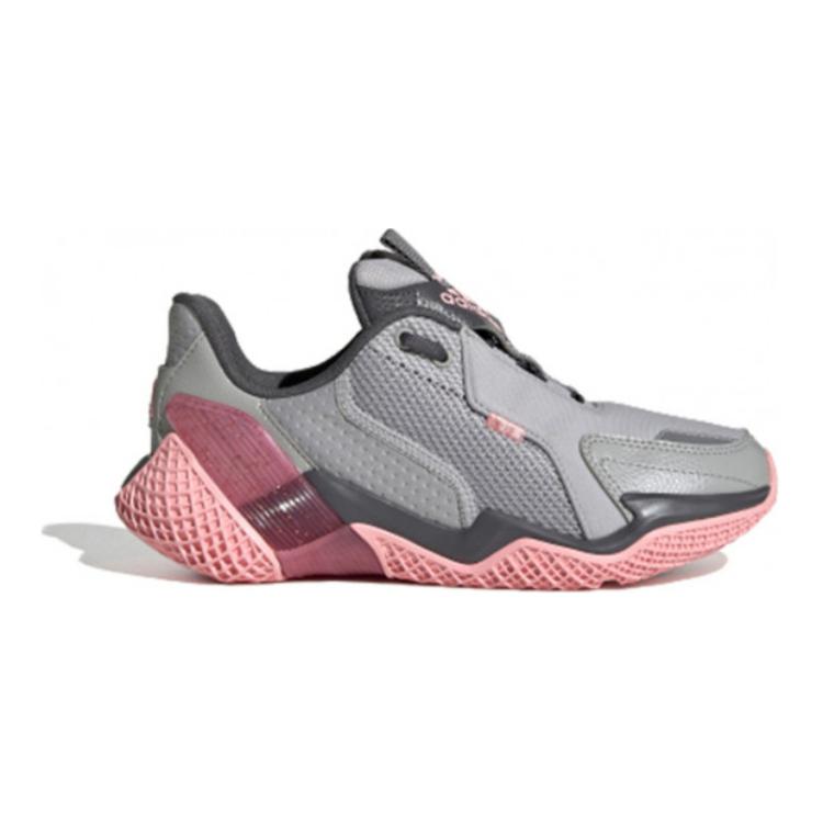 adidas 4Uture Rnr El K Cushioning Support Low Top Kids' Running Shoes Gray Pink Kids' FV2786