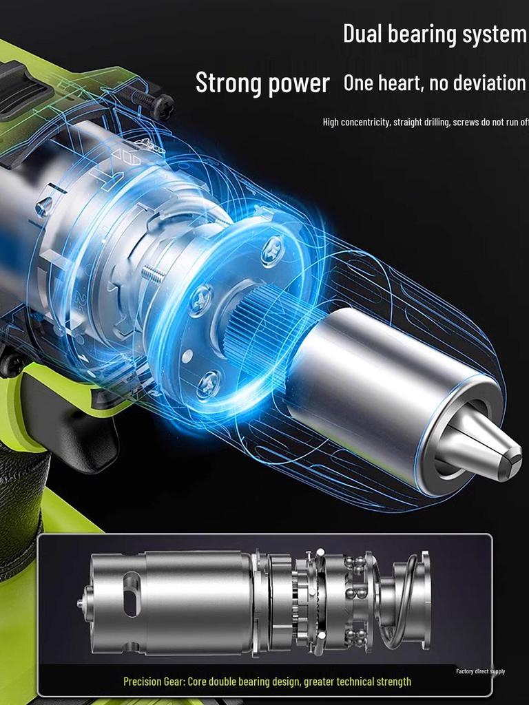 Rechargeable Lithium Ion Handheld Impact Drill: Cordless Electric Screwdriver & Small Hole Driller