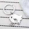 Skating Bird Stainless Steel Keychain Cute Cartoon Design Fashion Student Bag Pendant Practical Daily Accessory