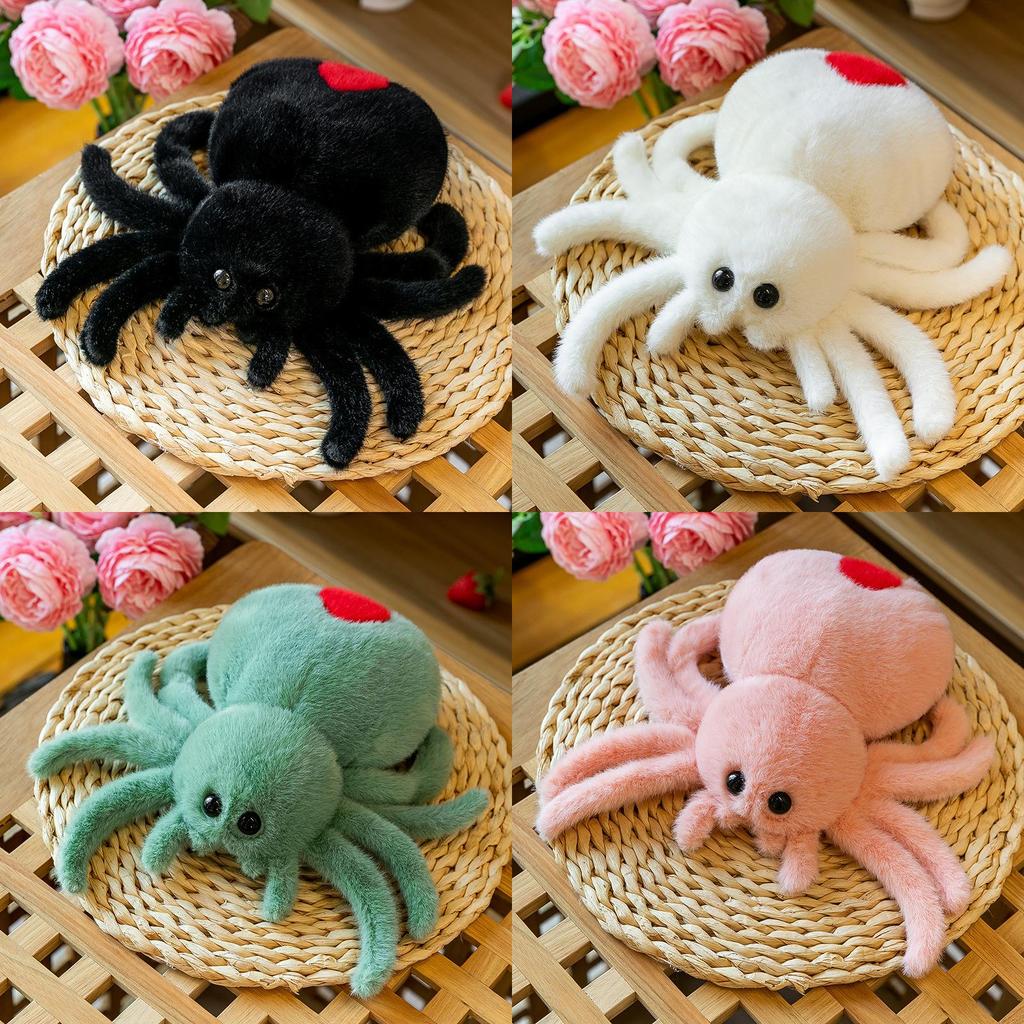 Cute Spider Plush Toy Doll For Kids Halloween Prank Prop Stuffed Animal Companion