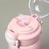Cute Double-Drink Insulated Tumbler With Straw Women Students Kids 316 Stainless Steel Portable Thermos Cup 400ml