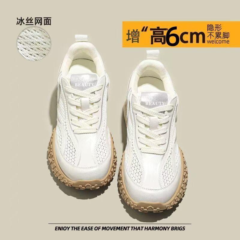 

[Hot-selling in the store] High-value thick-soled mesh breathable and heightening sports shoes for women s 2025 summer new versatile models 34