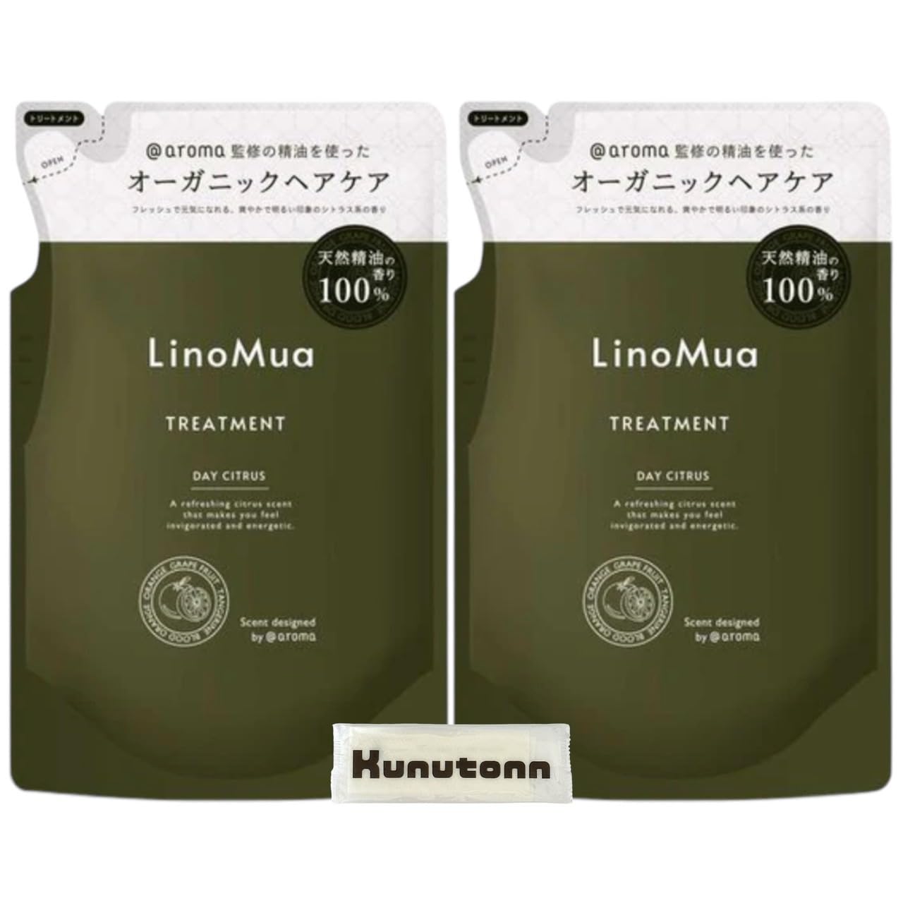

LinoMua Day Citrus Treatment Refill 400ml Set of 2 + Kunutonn Original Logo H Towel